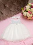 Комплект на выписку "Принцесса" комбинезон и платье с молочной юбочкой и блестками
