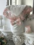 Конверт-одеяло на выписку "Венеция" (молочный с розовым кружевом)