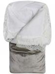 Конверт-одеяло на выписку "Герцог" (серый с молочным кружевом и стразами на молнии)