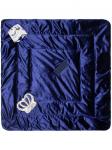 Конверт-одеяло на выписку "Императорский" (темно-синий с молочным кружевом и большой короной на липучке)