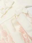 Комплект на выписку "Герцогиня" комбинезон и платье (молочный с розовым кружевом)