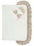 Летний конверт-одеяло на выписку "Милан" (молочный с золотым кружевом)