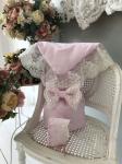 Зимний конверт-одеяло на выписку "венеция" (розовый с молочным кружевом) без пледа