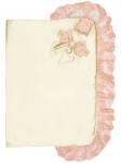 Летний конверт-одеяло на выписку "Королевский" атлас (молочный с розовым кружевом)