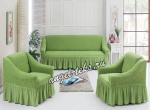 Чехол для мягкой мебели DO&CO 3-х пр, диван+ 2 кресла, 100% ПЭ, светло-зеленый