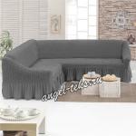 Чехол для мягкой мебели DO&CO 1 пр.,на угловой диван, 100% ПЭ, серый