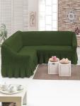 Чехол для мягкой мебели DO&CO 1 пр.,на угловой диван, 100% ПЭ, оливковый