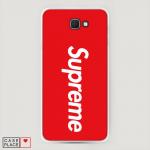 Cиликоновый чехол Supreme на красном фоне на Samsung Galaxy J5 Prime 2016