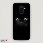 Cиликоновый чехол Взгляд черной кошки на Samsung Galaxy A6 Plus