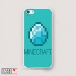 Cиликоновый чехол Minecraft алмаз на iPhone 5/5S/SE