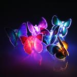 Фигурка декоративная на металлическом стержне, "Мотылек светящийся" пластик, металл, 54см, 6 цветов