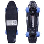 Пластик. мини скейтборд чёрный, разм деки 17х5, подвеска-чёрн.бабоч.PP, колеса PVC 50х30  мм