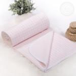 Детские одеяла-покрывала (трикотаж) Клетка (розовый)