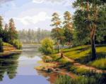 - Картина по номерам 40х50 GX 21071 Озеро в лесу