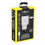 FORZA Зарядное устройство MIX - Micro Usb и IP, 2 USB, 220 В, 2A, 1 м, пластик