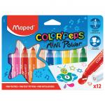 Фломастеры MAPED (Франция) "Color'peps Jumbo Mini" 12 цв, суперсмываемые, штампы, европодвес,846612