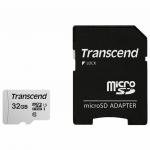 Карта памяти microSDHC 32GB TRANSCEND UHS-I U1, 95 Мб/сек (class 10), адаптер, TS32GUSD300S-A