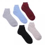 Комплект женских носков, 5 пар, 47% хлопок 53% полиэфир, р.23-25, 3 цвета
