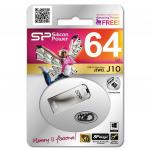 Флэш-диск 64 GB, SILICON POWER Jewel J10, USB 3.1, металлический корпус, серебристый, SP64GBUF3J10V1K