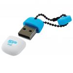 Флэш-диск 64GB SILICON POWER Touch T07 USB 2.0, белый/голубой, SP064GBUF2T07V1B