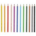 Карандаши цветные FABER-CASTELL "Grip", 12 цветов, трехгранные, 112412