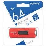 Флэш-диск 64GB SMARTBUY Stream USB 3.0, красный, SB64GBST-R3