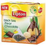 Чай LIPTON "Pear Chocolate", черный с грушей, шоколадом и мороженым, 20 пирамидок по 1,6г, 21187947