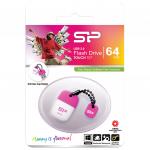 Флэш-диск 64GB SILICON POWER Touch T07 USB 2.0, белый/розовый, SP064GBUF2T07V1P