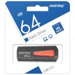 Флэш-диск 64GB SMARTBUY Iron USB 3.0, черный/красный, SB64GBIR-B3