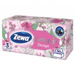 Салфетки косметические 3-слойные ZEWA Delux Design, 90шт., в картонном боксе, 28420, ш/к28002