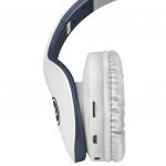 Наушники с микрофоном (гарнитура) DEFENDER FREEMOTION B525, Bluetooth, беспроводые, белые с синим