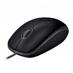 Мышь проводная LOGITECH B110, USB, 2 кнопки+1 колесо-кнопка, оптическая, чёрная, 910-005508