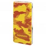 Аккумулятор внешний SONNEN POWERBANK V31Y КАМУФЛЯЖ-ПЕСОК, 12000 mAh, 2 USB, литий-полимерный, 262917