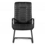 Кресло для приемных и переговорных "Атлант", кожа, черное К-01, ш/к 80362