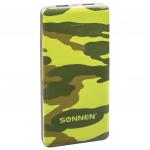 Аккумулятор внешний SONNEN POWERBANK V31G КАМУФЛЯЖ-ЛЕС, 12000 mAh, 2 USB, литий-полимерный, 262918