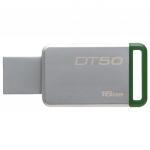 Флэш-диск 16GB KINGSTON DataTraveler 50 USB 3.0, металл. корпус, серебристый/зеленый, DT50/16GB
