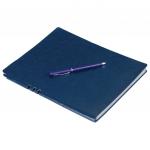 Тетрадь А5 (175х215мм), BRAUBERG NEBRASKA, 120л, гибкий кожзам, ручка, клетка, темно-синий, 110954