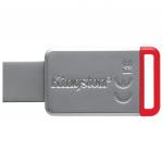 Флэш-диск 32GB KINGSTON DataTraveler 50 USB 3.0, металл. корпус, серебристый/красный, DT50/32GB