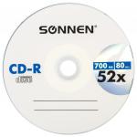 Диск CD-R SONNEN 700Mb 52x бумажный конверт (1 штука), 512573