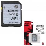 Карта памяти SDXC 64GB KINGSTON, UHS-I U1, 45 Мб/сек (class 10), SD10VG2/64GB