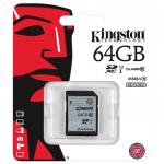 Карта памяти SDXC 64GB KINGSTON, UHS-I U1, 45 Мб/сек (class 10), SD10VG2/64GB