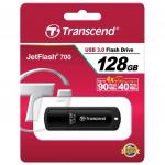 Флэш-диск 128GB TRANSCEND Jetflash 700 USB 3.0, черный, TS128GJF700
