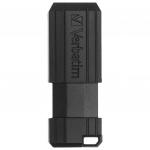 Флэш-диск 16GB VERBATIM PinStripe USB 2.0, черный, 49063