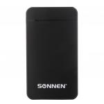 Аккумулятор внешний SONNEN Powerbank V3801, 4000 mAh, литий-полимерный, черный, 262751