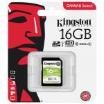 Карта памяти SDHC 16GB KINGSTON Canvas Select UHS-I U1, 80 Мб/сек (class 10), SDS/16G