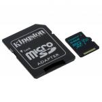 Карта памяти microSDXC 64GB KINGSTON Canvas Go UHS-I U3, 90 Мб/сек (class 10), адаптер, SDCG2/64GB