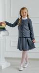 Жакет серый на пуговицах с кружевом в школу  Dress Code