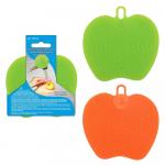 Щетка силиконовая для мытья посуды, овощей и фруктов Вкусное яблоко 11*11 см 2 цв