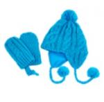 NORVEG Baby Шапка детская + митенки, цвет голубой