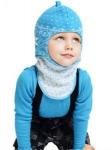 NORVEG Helmet Jaquard Wool Шлем детский цвет синий с белыми снежинками